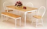 Traditional Natural/White Solid Wood Table/Side Chair