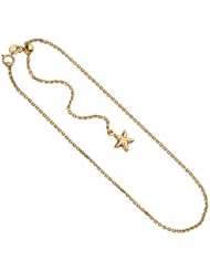 14k Yellow Gold Star Adjustable Anklet 11" w/ Spring Ring Clasp