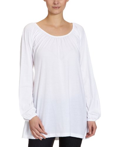 Lana naturalwear Damen Langarmshirt  121 2233 5019 Shirt Gina, Gr. 44 (L), Wei&szlig; (301 weiss Preisvergleich