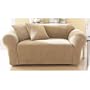 Stretch Pique Chair Slipcover (Box Cushion) Fabric: (As Shown) Antique