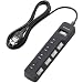 ELECOM 一括&個別スイッチ付 雷ガードタップ 2P式4個口 ブラック T-TVK05-2425BK