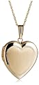 14k Yellow Gold Satin-Finish Heart Locket, 18"
