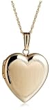14k Yellow Gold Satin-Finish Heart Locket, 18