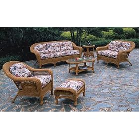 Avon All Weather Wicker 6 Piece Set-White by DF Wicker Rattan