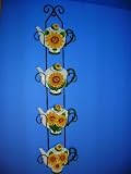 SUNFLOWER 4 Tea Pot Plates & Metal Wall Hanger NEW!