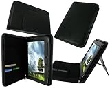 rooCASE Executive Portfolio (Black) Leather Case Cover with Landscape / Portrait View for Asus Eee Pad Transformer PRIME 10.1-Inch TF201 Tablet