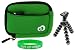 Neoprene Sleeve (Forrest Green) Case and Premium Tripod for JVC PICSIO GC-FM1BUS HD Camcorder Brilliant Blue
