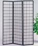 Room Divider Panel with Checker Design in Black Finish