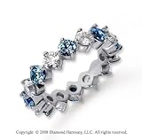 3Ct Blue Sapphire and Diamond Platinum Eternity Band