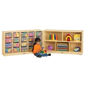 Jonti-Craft 42210JC E-Z Glide Fold-n-Lock with 20 Clear Trays, Natural