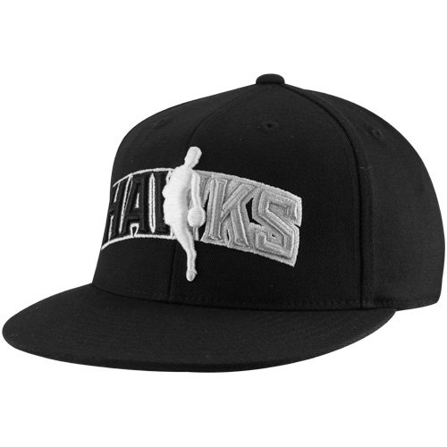 adidas Atlanta Hawks Black Defense 210 Fitted Hat (Small/Medium)