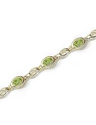 14kt Yellow Gold Oval Peridot Bracelet.