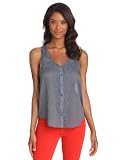 Joie Womens Elisandra Denim Cotton Button Front Tank Top