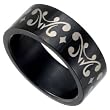 Black Stainless Steel Band with Celtic Design Sizes 8-13