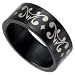 Black Stainless Steel Band with Celtic Design Sizes 8-13