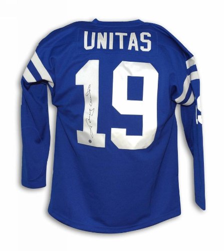 Autographed Johnny Unitas Baltimore Colts Blue Authentic Mitchell And Ness Jersey