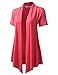 URBANCLEO Womens Short Sleeve Draped Opent Front Cardigan (PLUS Size Available)