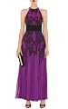 Lace Print Pleated Maxi Dress