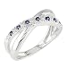 14K White Gold .07 ctw Diamond (I-J, I2-I3) and Sapphire Ring