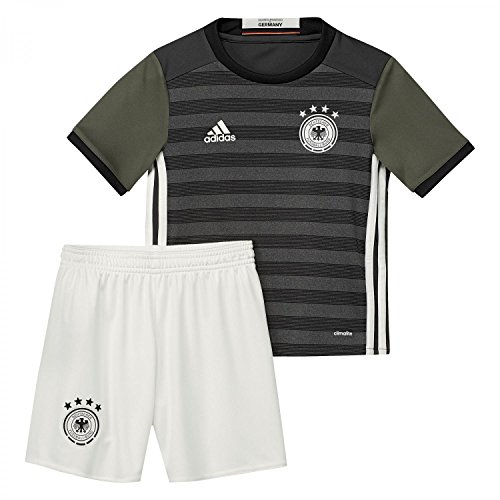 adidas Kinder Trikot und Shorts DFB Away Mini Kit, dark grey heather/off white/base green s15, 110, AA0115