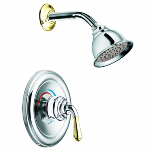 Moen T2444EPCP Monticello Posi-Temp Shower Trim Kit without Valve, Chrome and Polished Brass