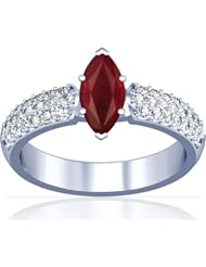 Platinum Marquise Cut Ruby Ring With Sidestones