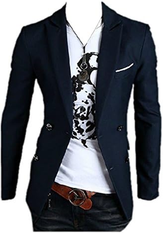 Alanes Mens American Clothes Fashion Slim Fit Korean Suit Jacket