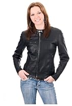 Hot Sale Women's Mossi Classic Leather Jacket, BLACK, 20