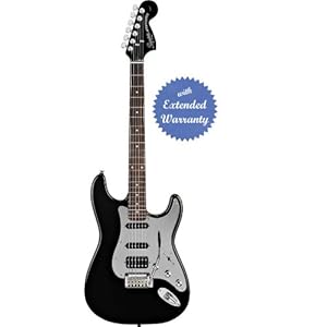 buying Squier by Fender Standard Stratocaster, Rosewood Fretboard with Gear Guardian Extended Warranty - Black Metallic Review