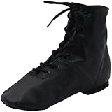Leather Women's Lace-up Jazz Dance Boots Red/Black/Pink