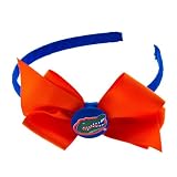 Collegiate Headband Blue hairband with a orange University of Florida Gators bow. This product is Licensed.