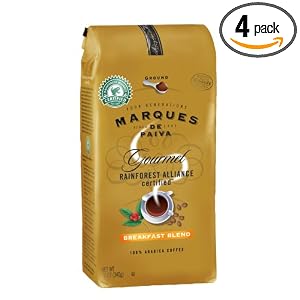 Marques De Paiva Breakfast Blend Ground Coffee, 12-Ounce Bags (Pack of 4)