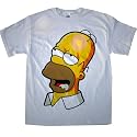 THE SIMPSONS "HOMER: GLOW-IN-THE-DARK DONUT" White Cotton Tee Licensed
