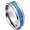 Tungsten Carbide Blue Carbon Fiber Wedding Band Ring Sz 6.0 SN#241