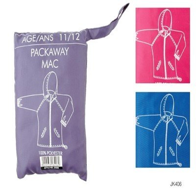 Childrens Packaway showerproof school Mac in Bag