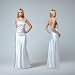 CRUSZ Schmales Brautkleid Abendkleid Weiss "Classic"