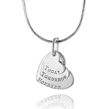 Sterling Silver Today,Tomorrow,Forever Heart Pendant