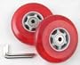 SET OF 2 RED WHEELS FOR Razor Scooter w/ABEC5 Bearing