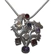 Silver Jewelry for Women Multi Gemstone Pendant with Chain 1.5 inches (pndt554)