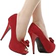 Nydia13 Ruffled High Heel Pump RED