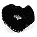uxcell Ladies Faux Rhinestone Decoration Elastic Velvet Hair Tie Scrunchy Holder Black