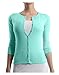 RubyK Womens Clean Rib Fine Knit 3/4 Sleeve Cardigan Sweater