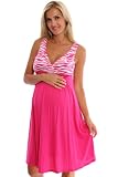 Kiki's Maternity: Pink White Animal Print Maternity Dress