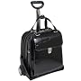 Siamod 35325 Novembre Vertical Italian Leather Ladies Wheeled Detachable Laptop Case (Black)