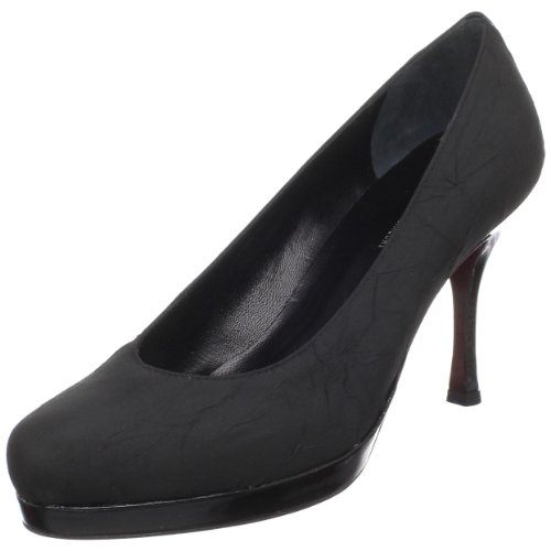 Amalfi by Rangoni Women's Daniel Pump,Black Taffeta/Black Patent,6 M US