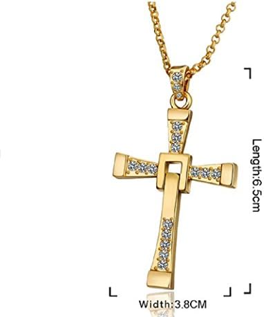 Movie The Fast and the Furious Dominic model Fashion Cross Necklace-Gold