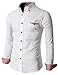 H2H Mens Casual Slim Fit Oxford Button Down Shirts with Chest Pocket