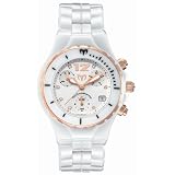 TechnoMarine Ladies 208019 MoonSun Ceramic Diamond Gold-Plated White Watch by TechnoMarine
