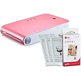 LG PoPo Pocket Photo 2 PD239 (Pink) Mini Portable Mobile Photo Printer +30 Zink Paper Sheet for Android, iOS