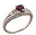 14k White Gold Vintage Style Filigree .50ct Mozambique Garnet Ring, Sz 6 14k White Gold Vintage Style Filigree .50ct Mozambique Garnet Ring, Sz 6
